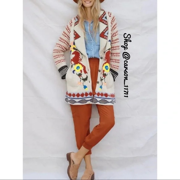 RARE NEW Anthropologie Caballos Sweater Cardigan S by Adomartins - Picture 2 of 11
